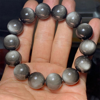 Mythstone Natural Silver Sheen Obsidian Soothing Protection Bracelet