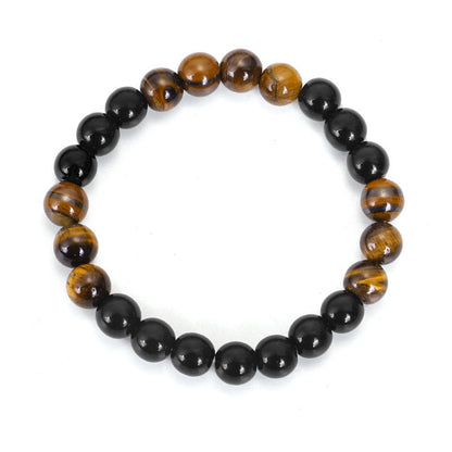 MythStone Tibetan Black Onyx Tiger Eye Protection Necklace Mala Set