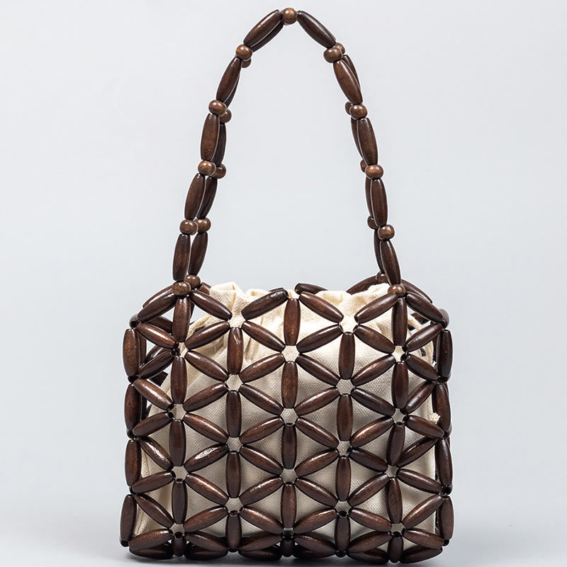 Mythstone Hand-woven Mini Wooden Beads Handbag