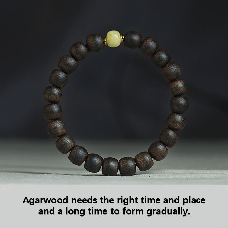 Mythstone Rare Brunei Agarwood Amber Balance Peace Calm Bracelet