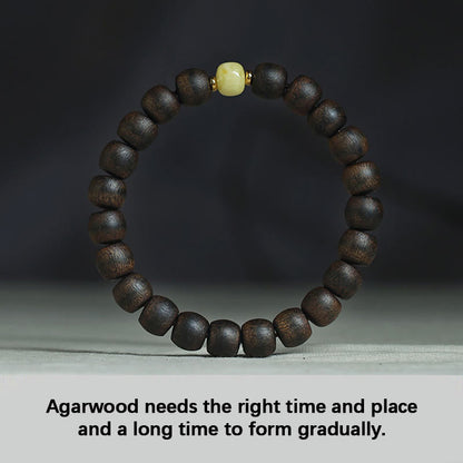 Mythstone Rare Brunei Agarwood Amber Balance Peace Calm Bracelet