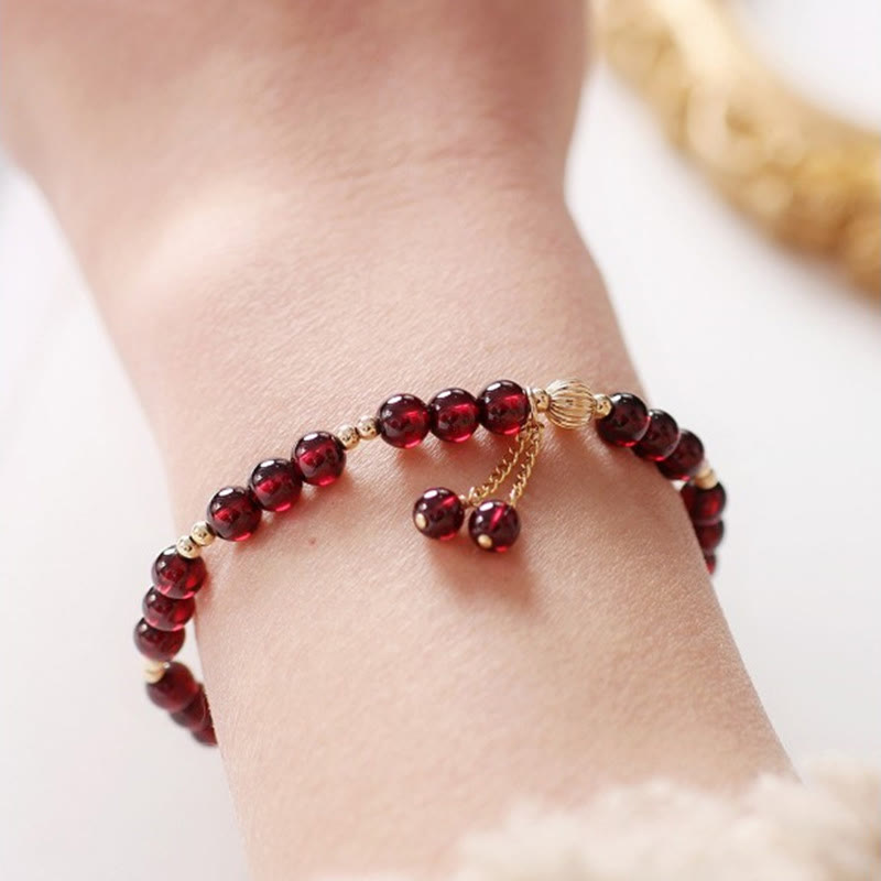 Mythstone 14K Gold Natural Garnet Calm Bracelet