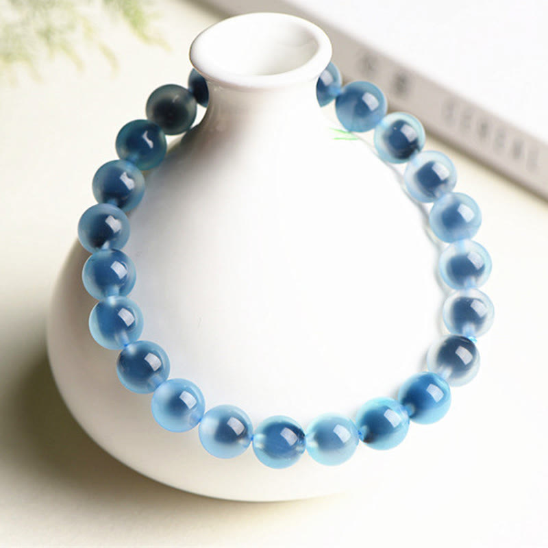 Mythstone Natural Colorful Candy Agate Harmony Strength Bead Bracelet