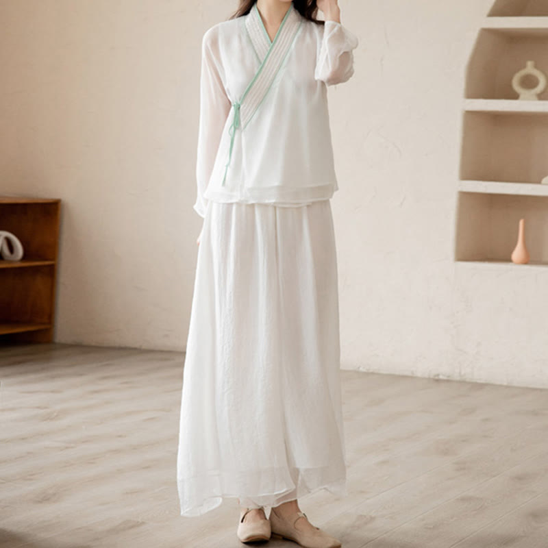 Mythstone Retro Prayer Zen Spiritual Meditation Practice Chiffon Clothing Women's Set