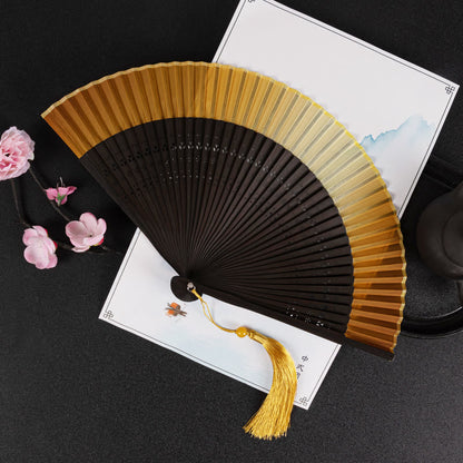 Mythstone Gradient Handheld Bamboo Folding Fan