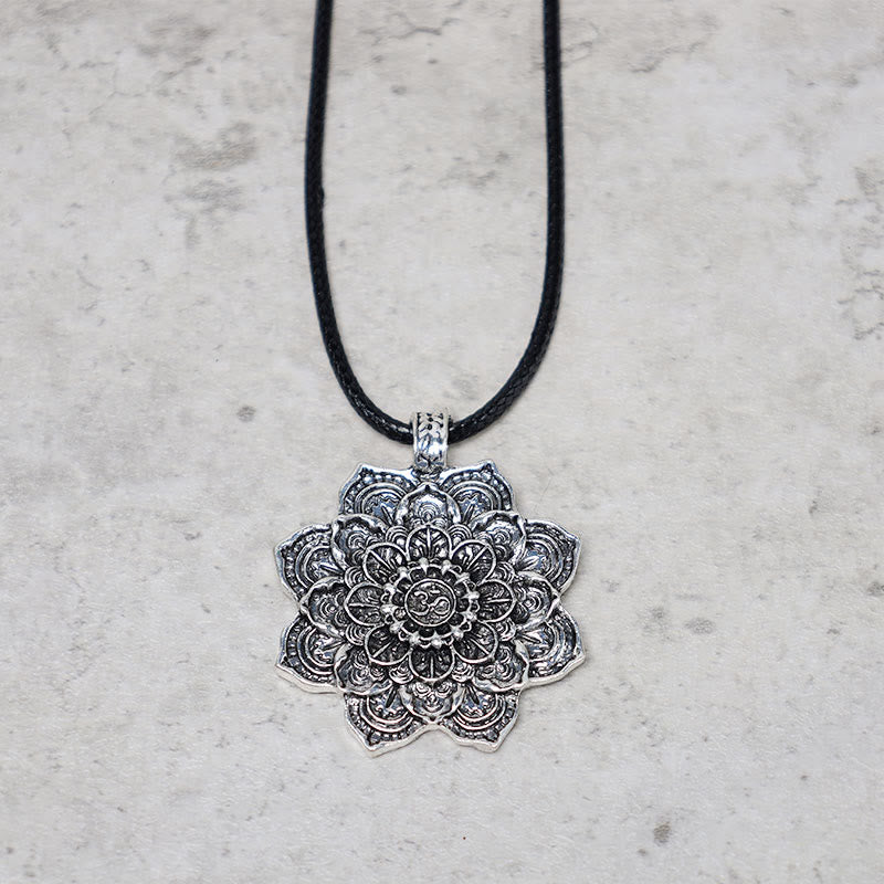 Mythstone Tibetan Lotus Blessing Necklace Pendant