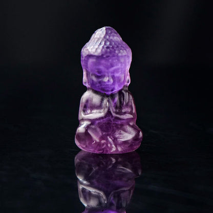 Mythstone Various Crystal Amethyst Pink Crystal White Crystal Citrine Buddha Carved Spiritual Healing Necklace Pendant Decoration