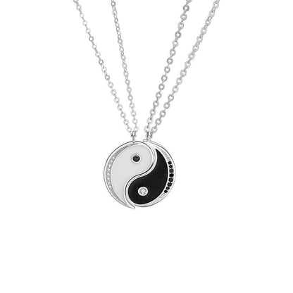 Mythstone 925 Sterling Silver Yin Yang Symbol Harmnoy Necklace Pendant