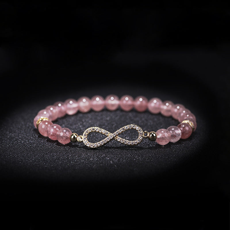 Mythstone Natural Strawberry Quartz Positivity Healing Bracelet