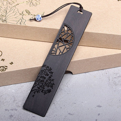 Mythstone The Tree of Life Ebony Wood Small Leaf Red Sandalwood Bookmarks With Gift Box