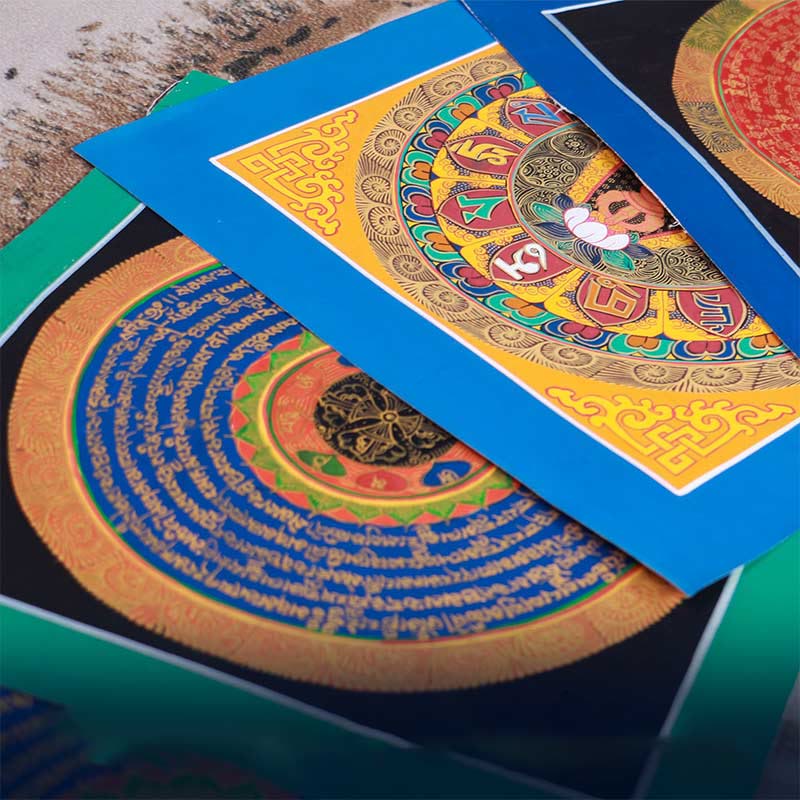 Mythstone Tibetan Handmade Thangka Painting Blessing Thangka Blind Box Random Color Pattern