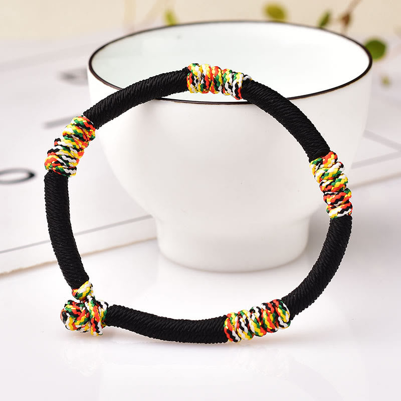 Mythstone Tibetan Handmade Colorful King Kong Knot Lucky Protection Braid String Bracelet