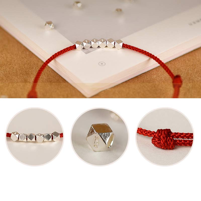 MythStone 925 Sterling Silver Red String Braid Bracelet Anklet