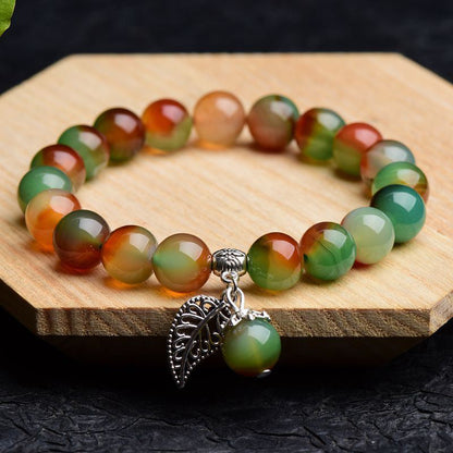 MythStone Tibetan Natural Green Agate Healing Bracelet