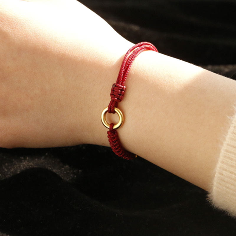 Mythstone Alloy Peace Buckle Luck Red String Bracelet