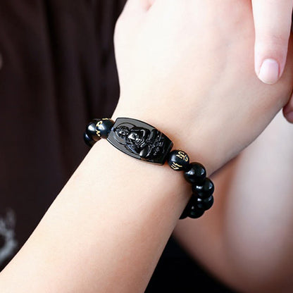 Mythstone Chinese Zodiac Obsidian Protection Bracelet