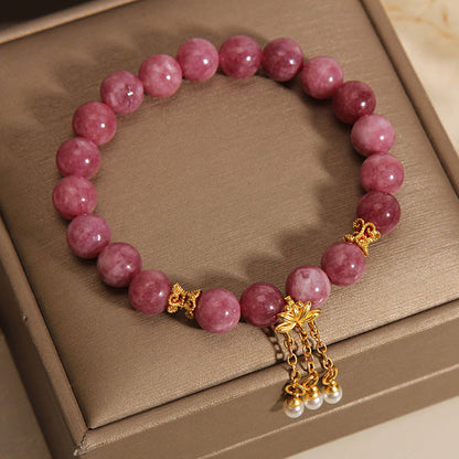 Mythstone Pink Tourmaline Lotus Flower Positive Bracelet