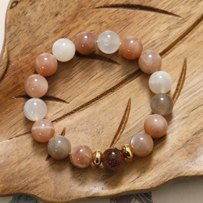 Mythstone Natural Sun Stone Gold Sandstone Wealth Positive Bracelet