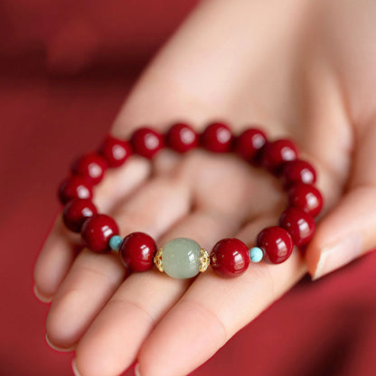 MythStone Cinnabar Green Aventurine Fortune Luck Bracelet