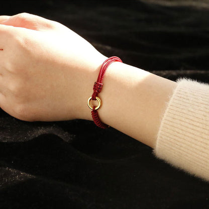 Mythstone Alloy Peace Buckle Luck Red String Bracelet