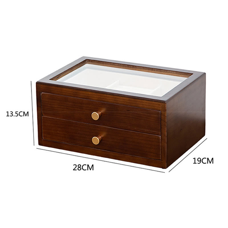 Mythstone Retro Solid Wood Jewelry Box Jewelry Storage Box With Drawer