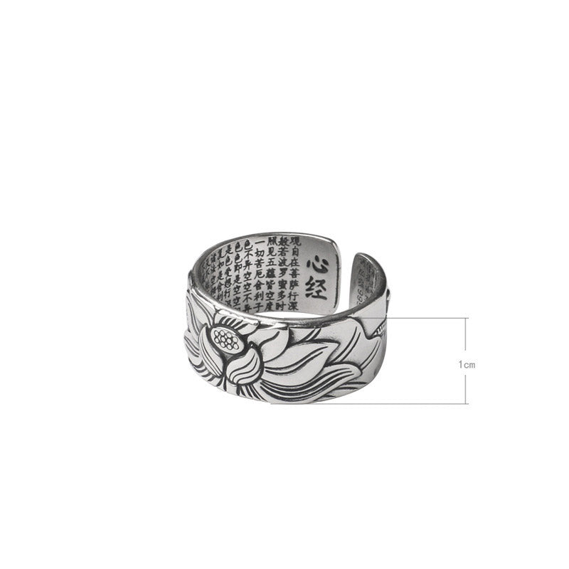 Mythstone Tibetan Lotus White Copper Enlightenment Ring