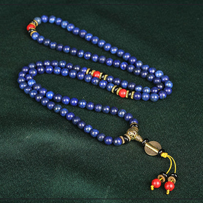 MythStone Tibetan Mala Lapis Lazuli Positive Bracelet