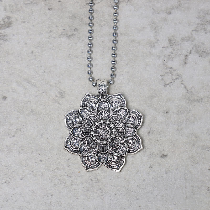 Mythstone Tibetan Lotus Blessing Necklace Pendant