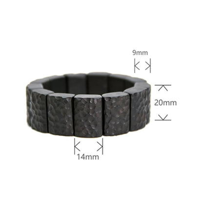 Mythstone Vintage Ebony Wood Texture Peace Couple Bracelet