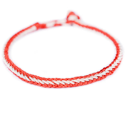 Mythstone Two-Color Rope Handcrafted Eight Thread Peace Knot Bracelet