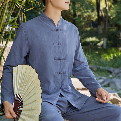 Conjunto de ropa de lino y algodón para hombre, para práctica espiritual zen, yoga, meditación y oración, Mythstone