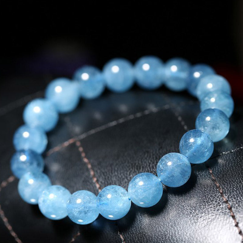 Mythstone Aquamarine Beads Peace Healing Bracelet