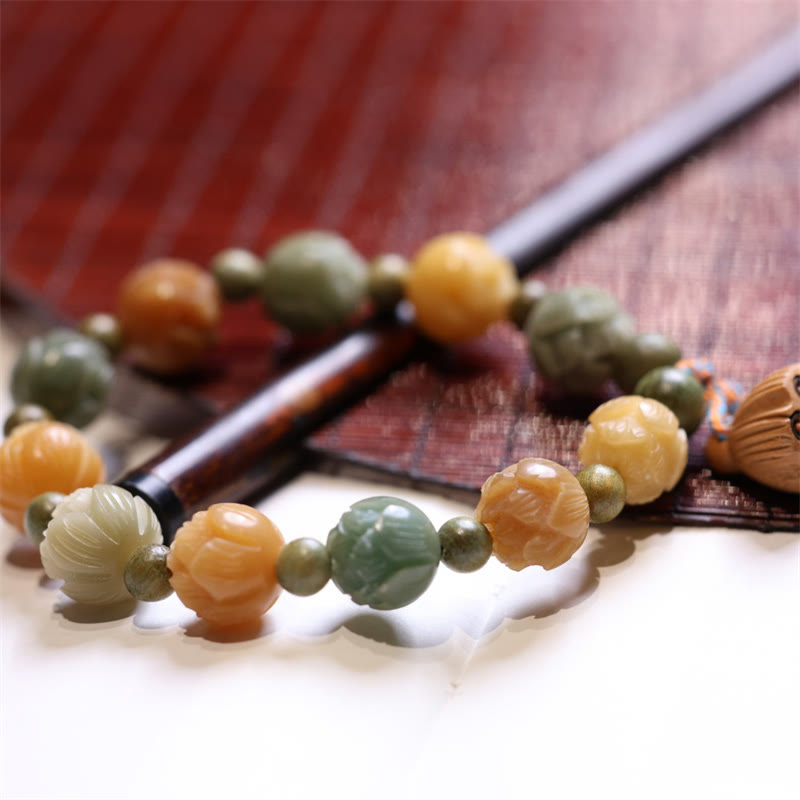 Mythstone Bodhi Seed Lotus Green Sandalwood Wisdom Harmony Bracelet