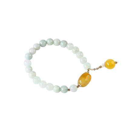 Mythstone Natural White Jade Agate Protection Bracelet