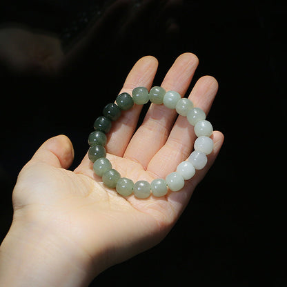 Pulsera de jade degradado con bendición de la suerte Mythstone 