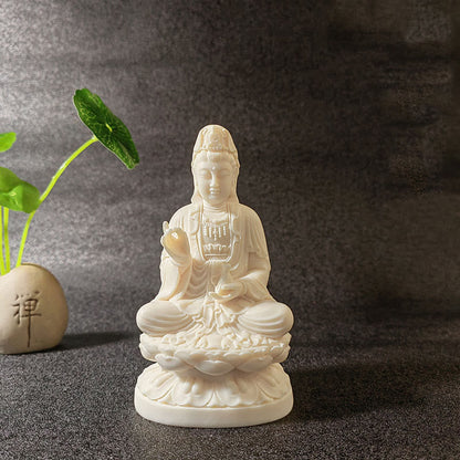 Mythstone Mini Ivory Fruit Tathagata Buddha Lotus Kwan Yin Avalokitesvara Manjusri Samantabhadra Serenity Desk Decoration