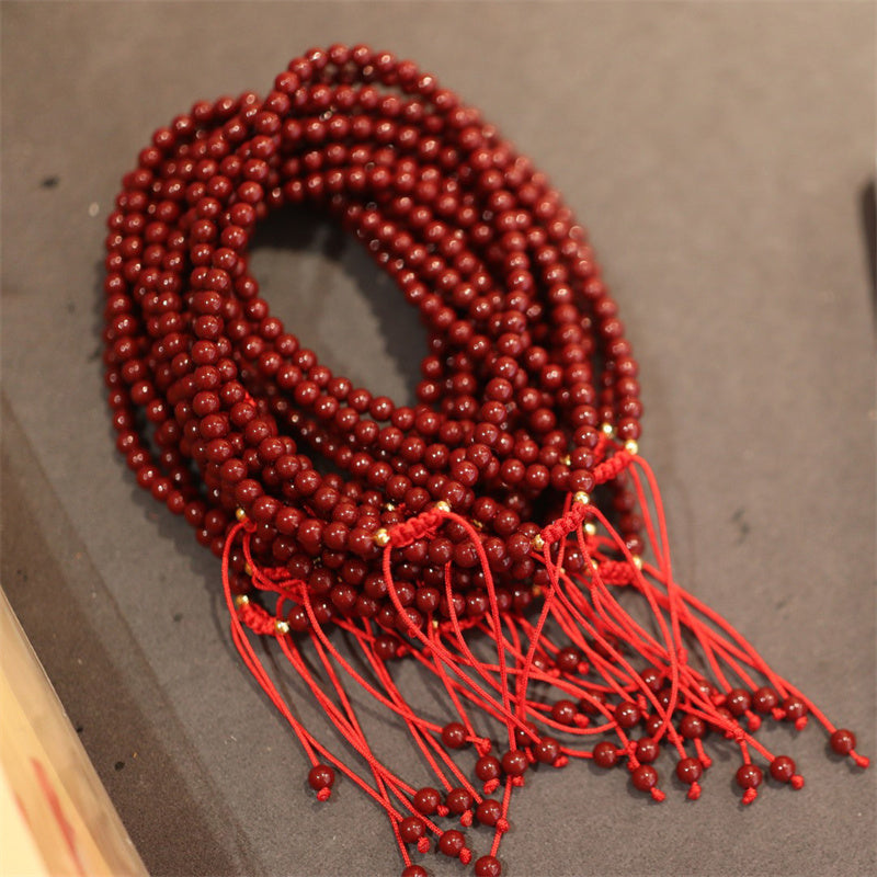 Pulsera trenzada con hilo rojo y bendición de cinabrio natural Mythstone 