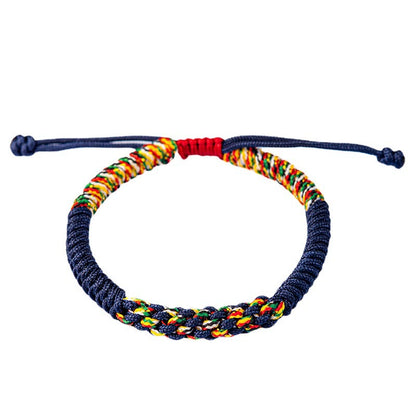 Pulsera trenzada de nudos de la suerte con nudos King Kong coloridos hechos a mano tibetanos Mythstone