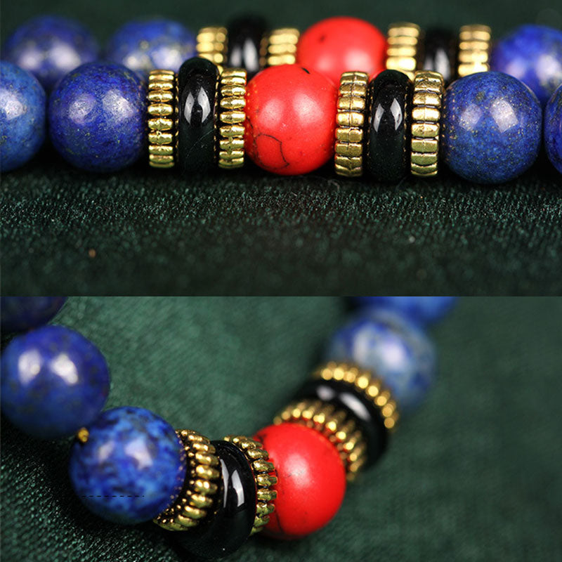 MythStone Tibetan Mala Lapis Lazuli Positive Bracelet