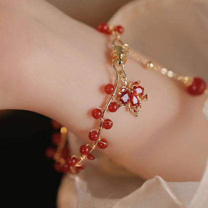 Mythstone Red Maple Leaf Luck Charm Bracelet