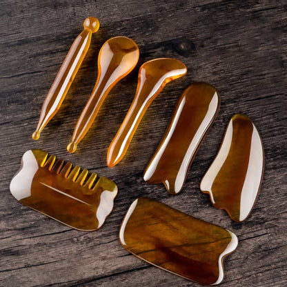 Resin Gua Sha Facial Whole Body Massage Comb Tool Set