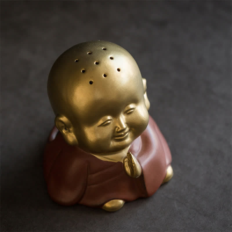 Mythstone Little Buddha Laughing Buddha Ceramic Healing Incense Burner