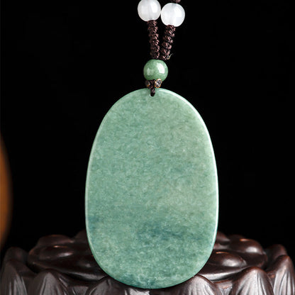 Mythstone Natural Jade Avalokitesvara Amulet Wealth Necklace Pendant