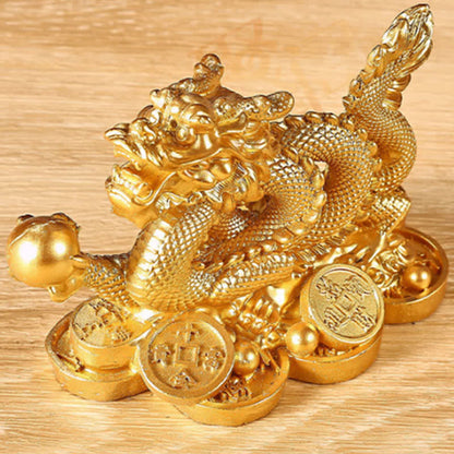 Mythstone Feng Shui Dragon Copper Coin Wealth Success Luck Decoration