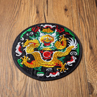 Mythstone Dragon Embroidery Cup Mat Pad Tea Cup Coaster Kung Fu Tea Mat