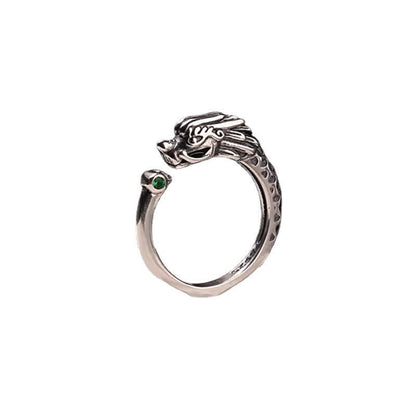 Mythstone Vintage Dragon Design Success Strength Adjustable Ring