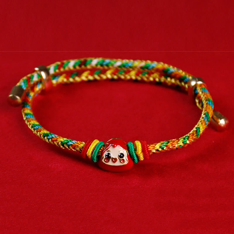 Mythstone Colorful Rope Zongzi Pattern Fu Character Luck Handmade Bracelet