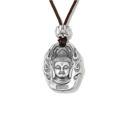 Mythstone Chinese Zodiac Natal Buddha Om Mani Padme Hum Lotus Compassion Necklace Pendant