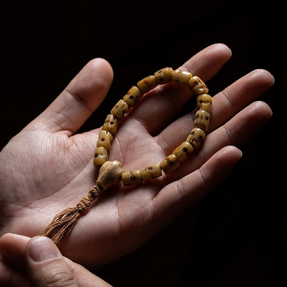 Pulsera de hueso de yak tibetano Mythstone El señor del bosque de cadáveres Ahuyenta a los malos espíritus