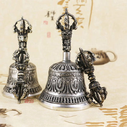 Mythstone Tibetan Meditation Bell and Vajra Dorje Copper Decoration Set